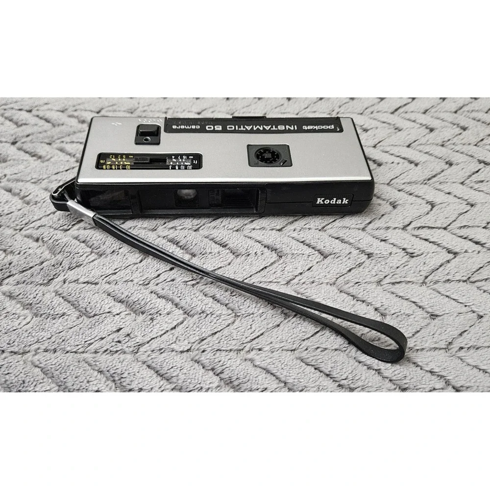 KODAK Pocket Instamatic 50 Camera UNTESTED! Made‎ In USA Black Silver
